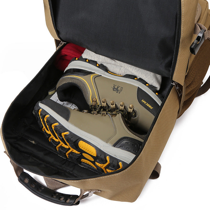 Men's Multi-functional Canvas Backpack With Large Capacity