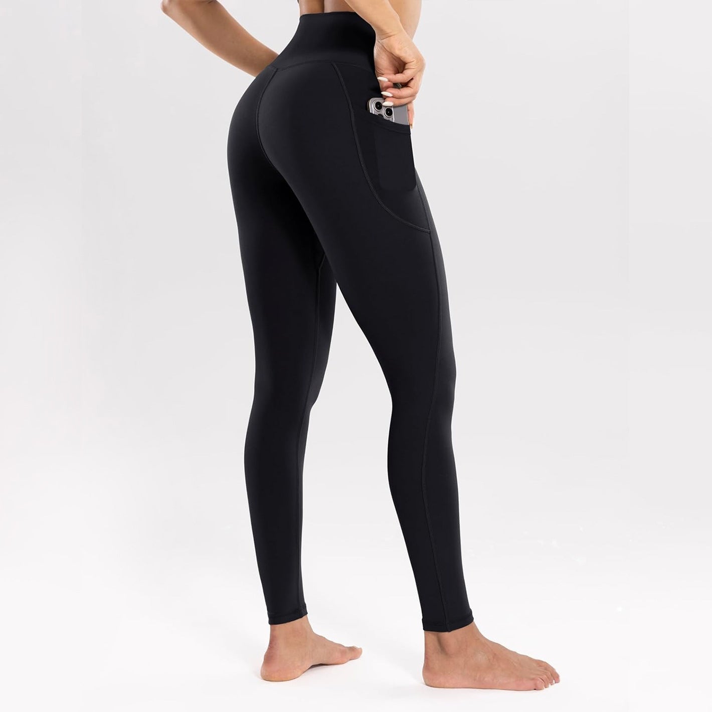High Waist Nude Feel Yoga Seamless Quick-drying Tight Pocket Running Fitness Pants