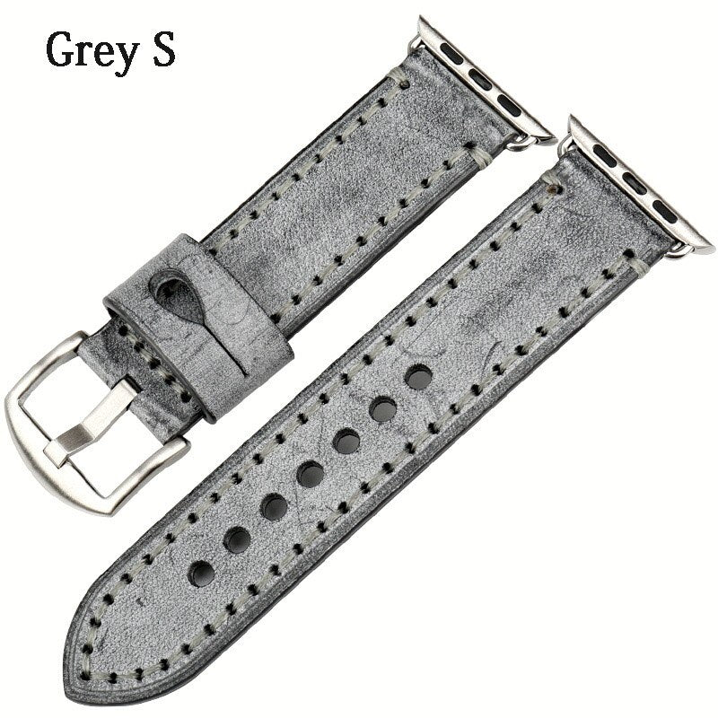 Watch strap with leather