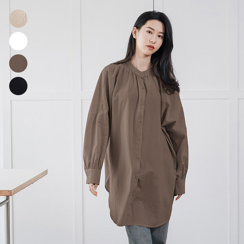 Women's Shirt Dress Cotton Loose Long
