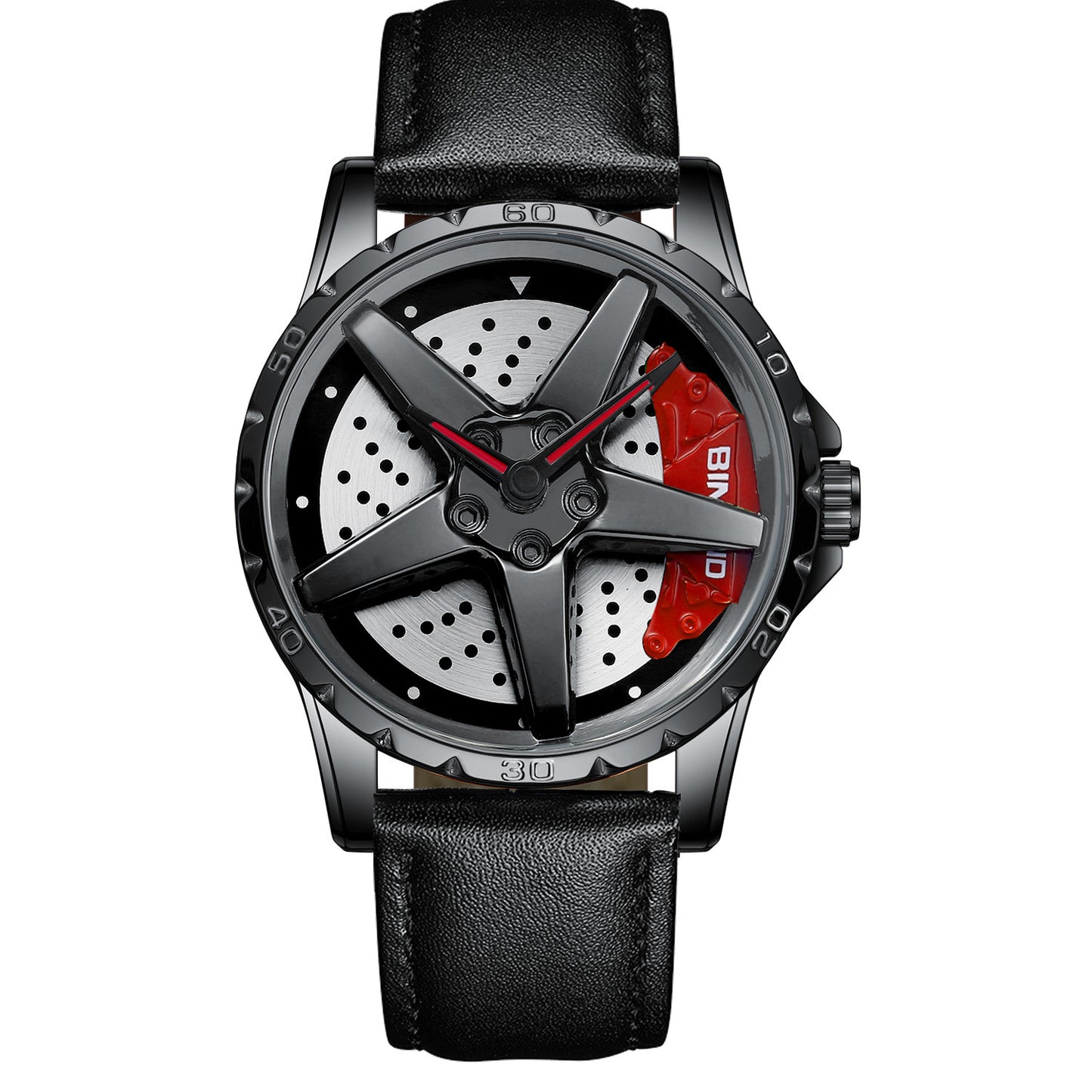 Motorcycle Engine Brake Caliper Watch For Men, Car Wheel Hub Dial