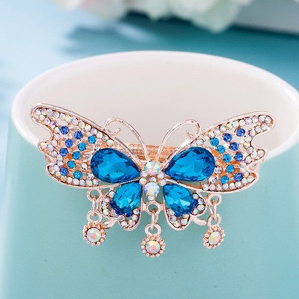 Crystal Inlaid Diamond Spring Horsetail Hairpin Peacock Hairpin