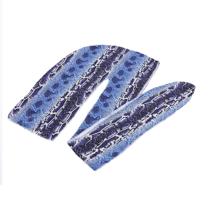 New stretch milk silk printed long tail pirate hat