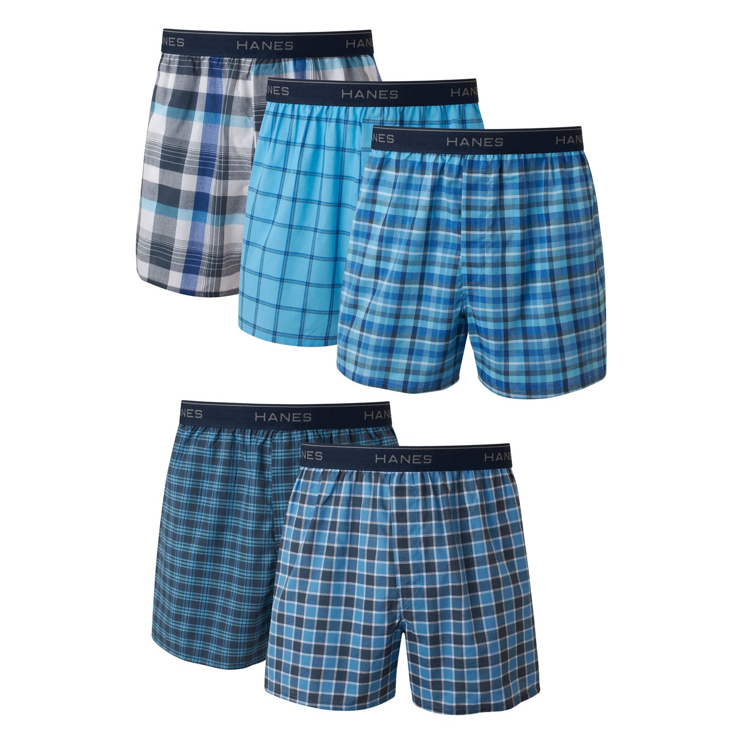 Hanes herr Tagless Boxer Underwear, Exposed Waistband, Multi-packs Available Tagless Boxerunderkläder, exponerat midjeband, flera förpackningar tillgängliga (5-pack)