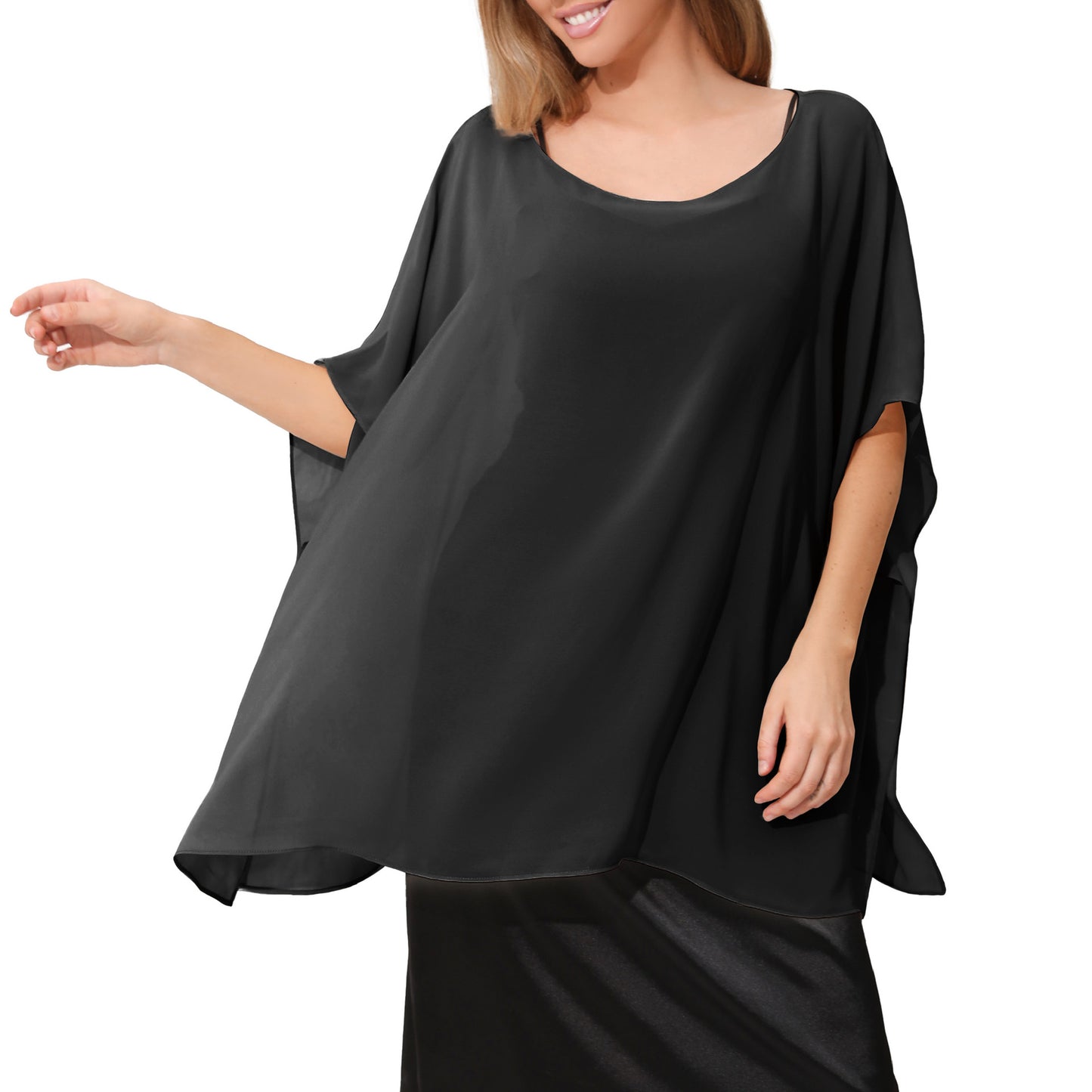 Womens Minimalist Shawl Loose-fitting Versatile Top