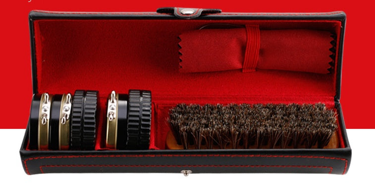 Horse hair brush soft fur shoe polish black mane brush shoes shoes cleaning shoes set shoe polish tools
