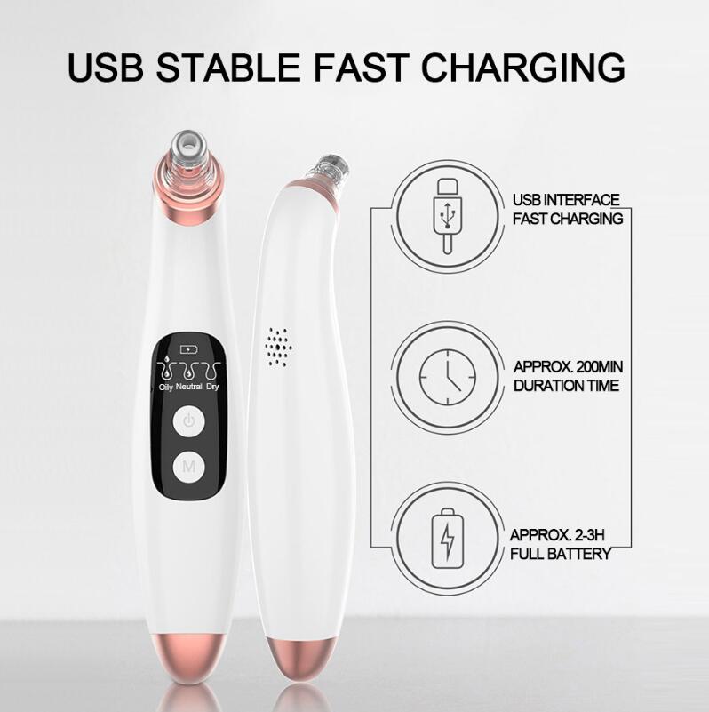 USB elektrisk vakuumsugning af hudorme – LED-display – visuel porerense – akne – dybderens