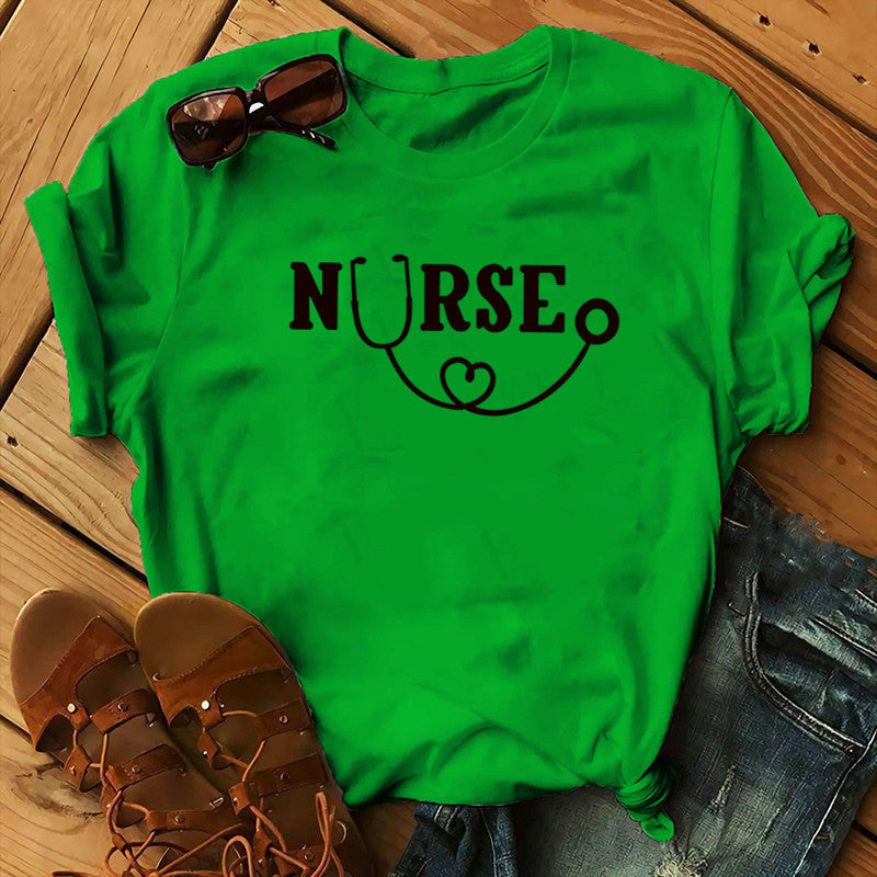 Women's Christmas Animal Flower Short Sleeve
