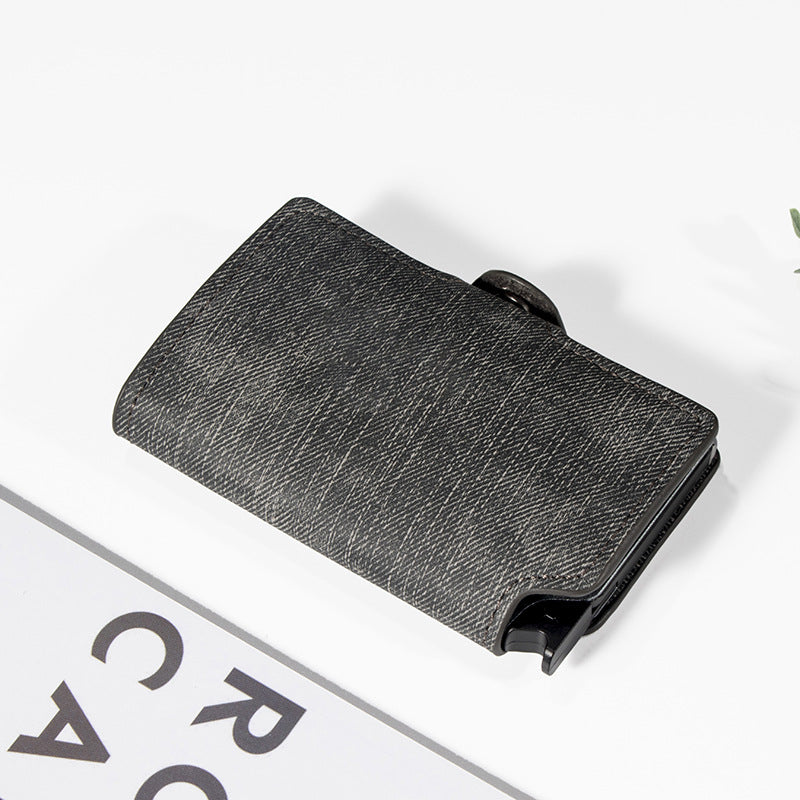 Automatic Pop-Up Aluminum Anti-theft Swipe Storage Card Holder