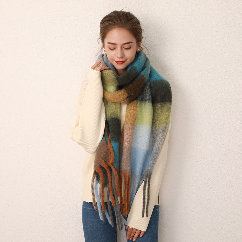 AC Gitter Fortykket Nye Mohair Cashmere Halstørklæder til Kvinder