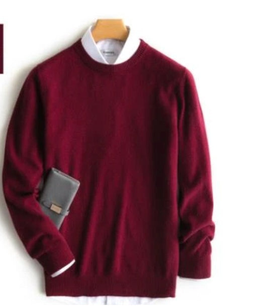 Cashmere Sweater Men's Cashmere V-neck Bottoming Shirt Round Neck Sweetheart Neckline