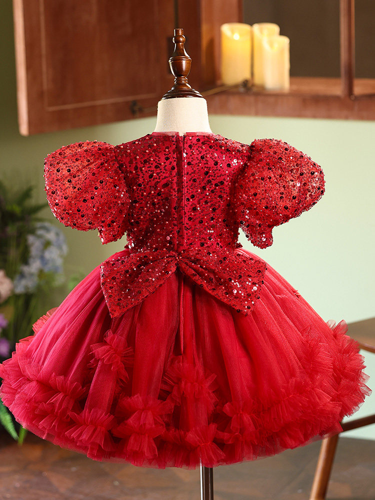 Red Evening Gown For Little Girls Perfect For Performances