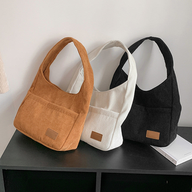 Fashion Trend High Capacity Corduroy Shoulder Bag