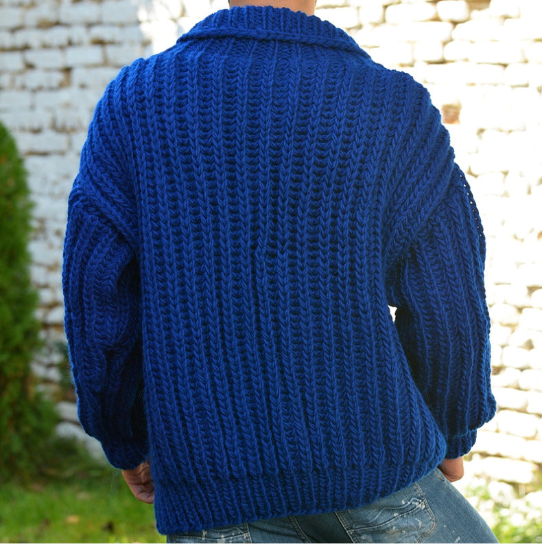 Men's Fashion Thickened Double Breasted Sweater