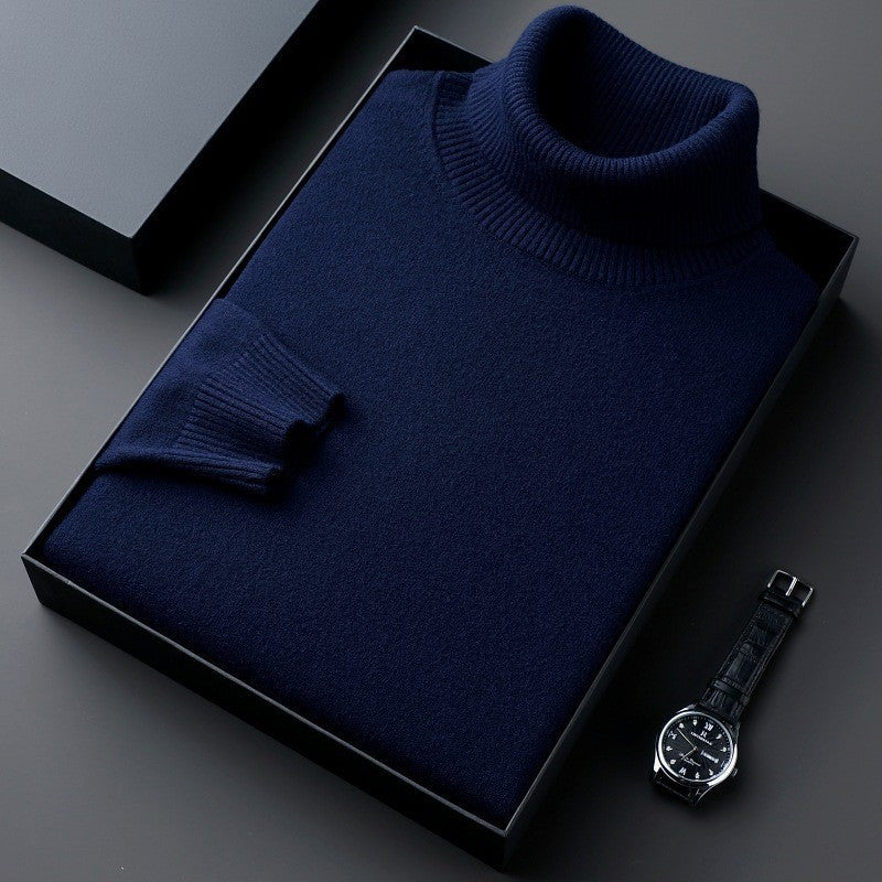 Trendy High-end Knitwear Men's Casual Sweater Warm Top Autumn And Winter New Base Ride Thickened
