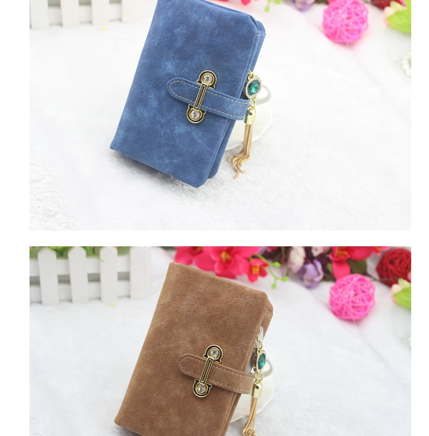 Scrub ladies multi-function coin purse tassel pendant wallet ladies wallet