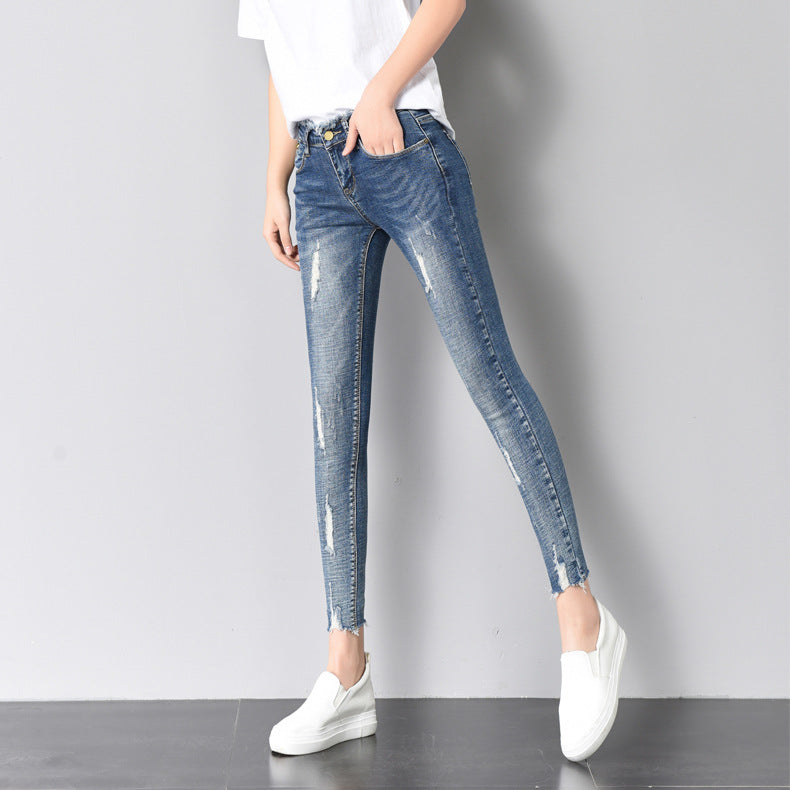 Slim nine-point pants