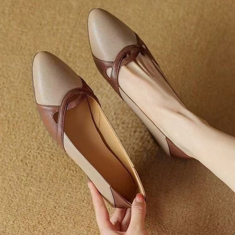 Women's Winter New Pointed-toe Low-cut All-match Leather Shoes
