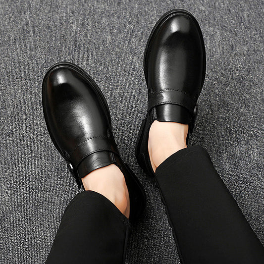 Formal Men's Shoes Trend And Fashion Top Layer Cowhide Single Shoes Increase In Height
