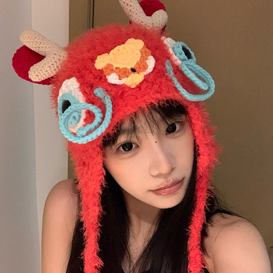 Casual Cartoon Personality All-match Earflaps Head-wrapping Hat