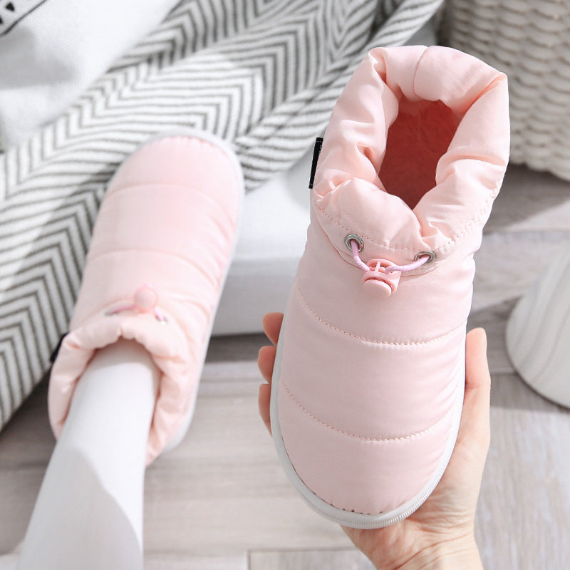Home Non-slip Down Cloth Plush Thickening Warm Moon Cotton Shoes