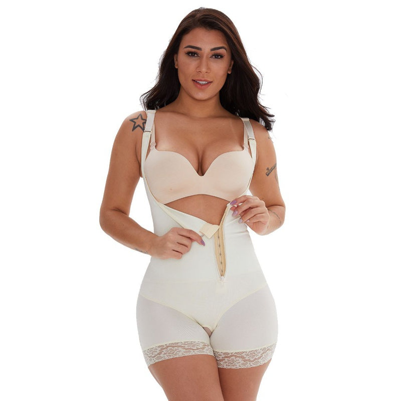 Lace zipper corset