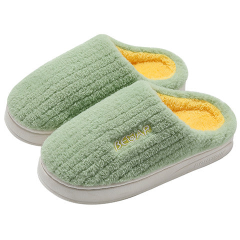 Thick Bottom Indoor Couple Warm Velvet Cotton Slippers