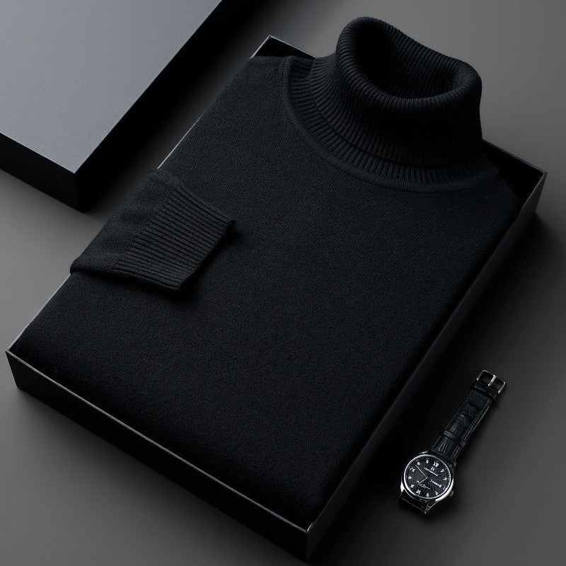Men's Turtleneck Pure Color Thickened Loose Sweater
