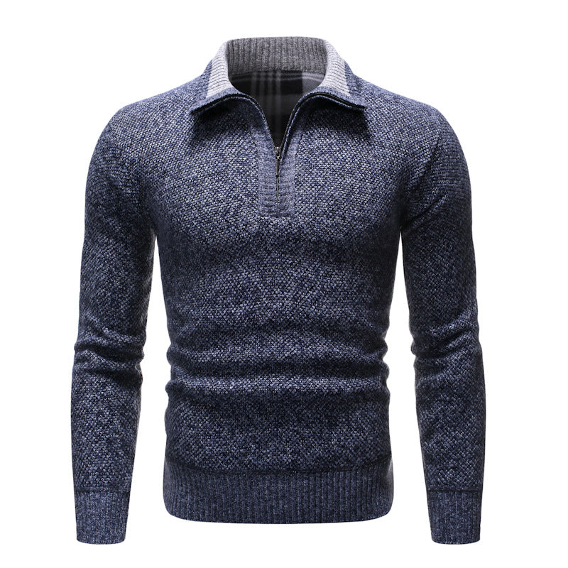 Men's lapel sweater
