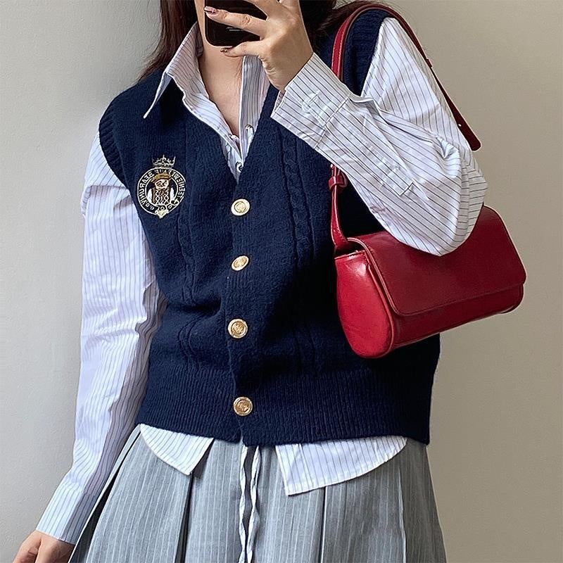New Retro Wine Red Underarm Bag