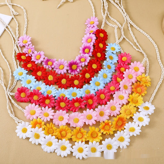 11 Simulation Small Sunflower Bohemian Vacation Seaside Braid Hair Band For Women