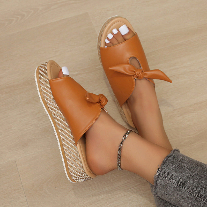 Women's Thick Bottom Bow Sandals
