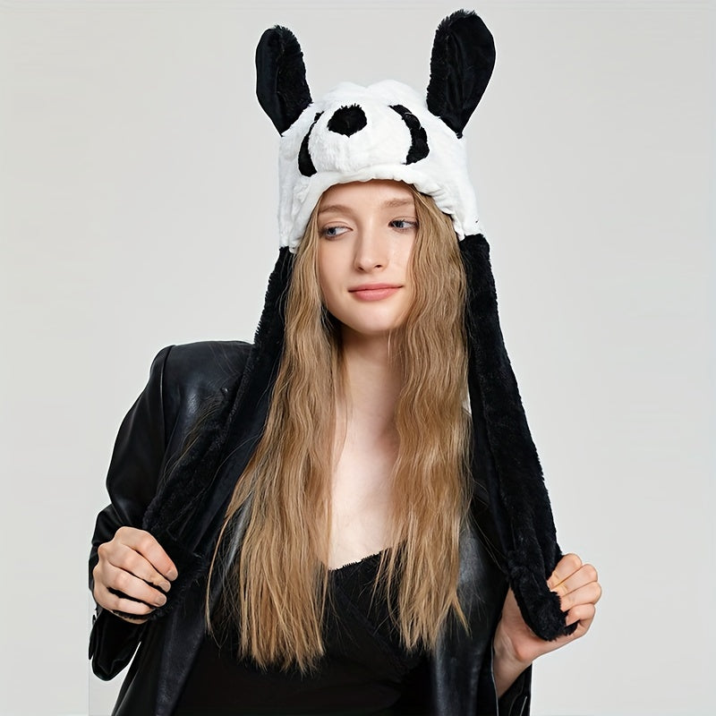 Sød dyr bevægelig ørehat Sød panda hund frø hvalp plys hatte Halloween Cosplay fest øreklaphat til kvinder