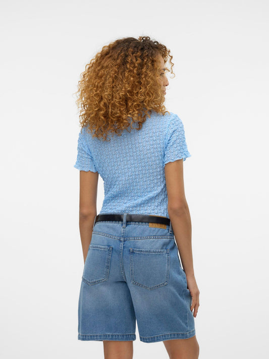 VERO MODA dam Vmshelby Ss O-neck kort topp Vma Noos Topp