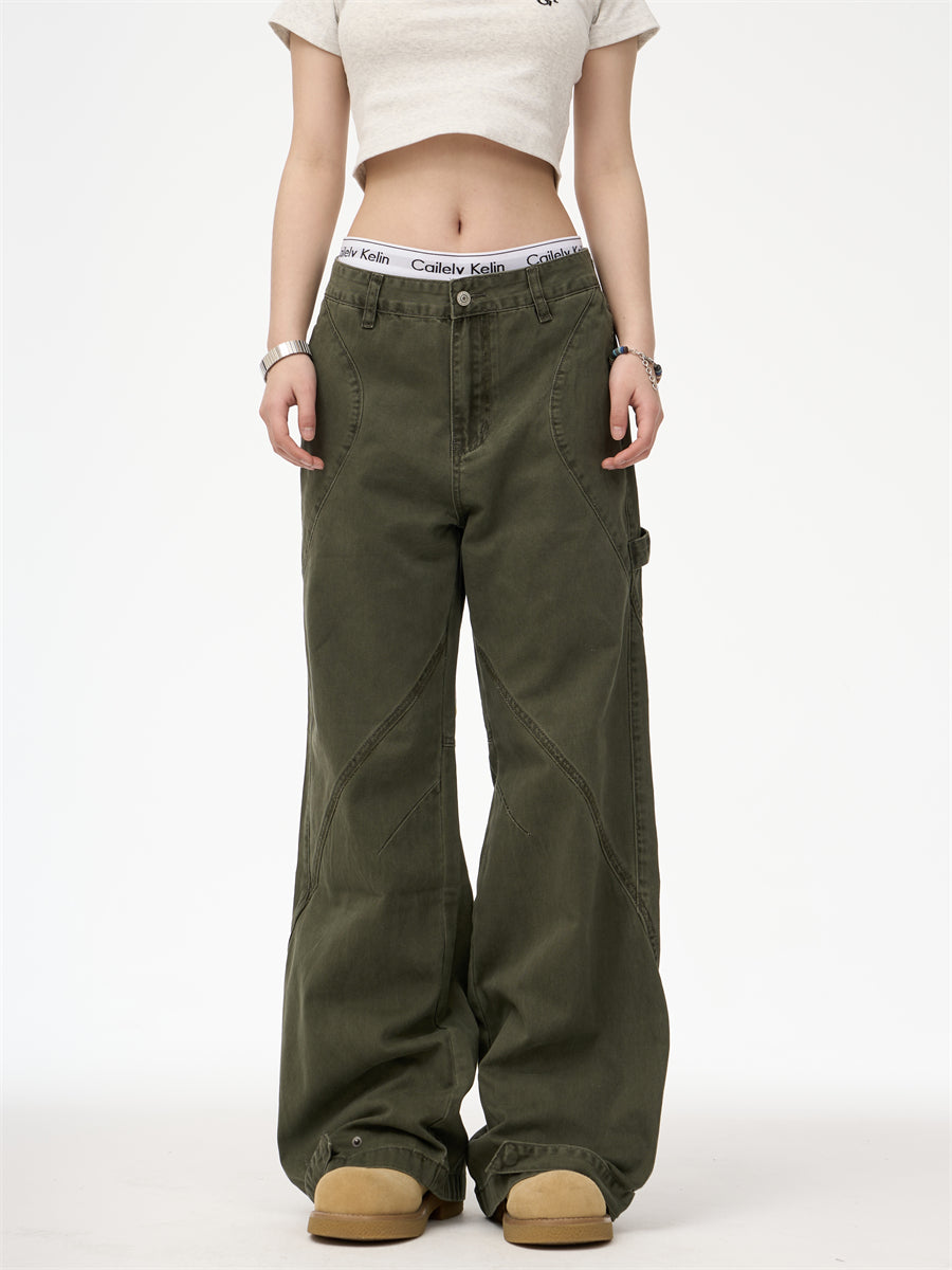 Paratrooper Washed Distressed Straight Deconstructed Vibe Casual Jeans
