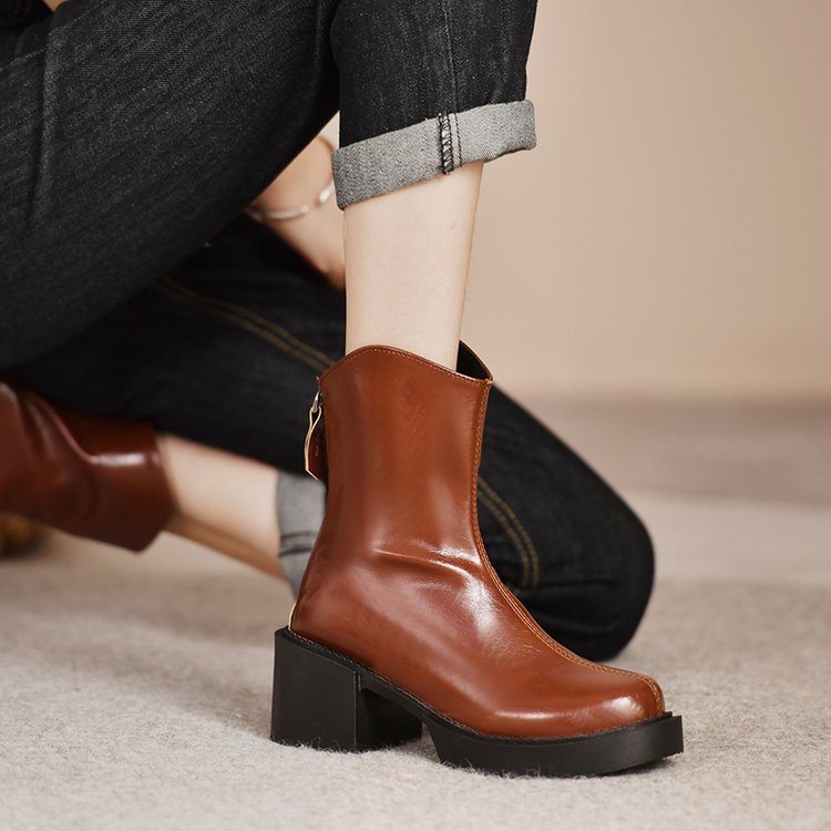 Zipper Comfortable British Style Fashion Boots