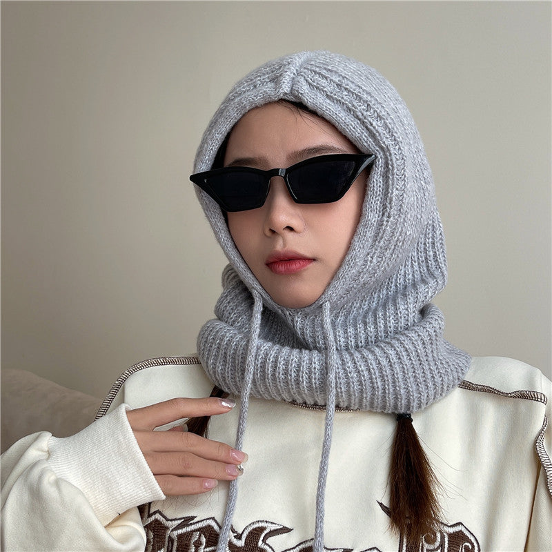 Pull Rope Simple Knit Head Hat