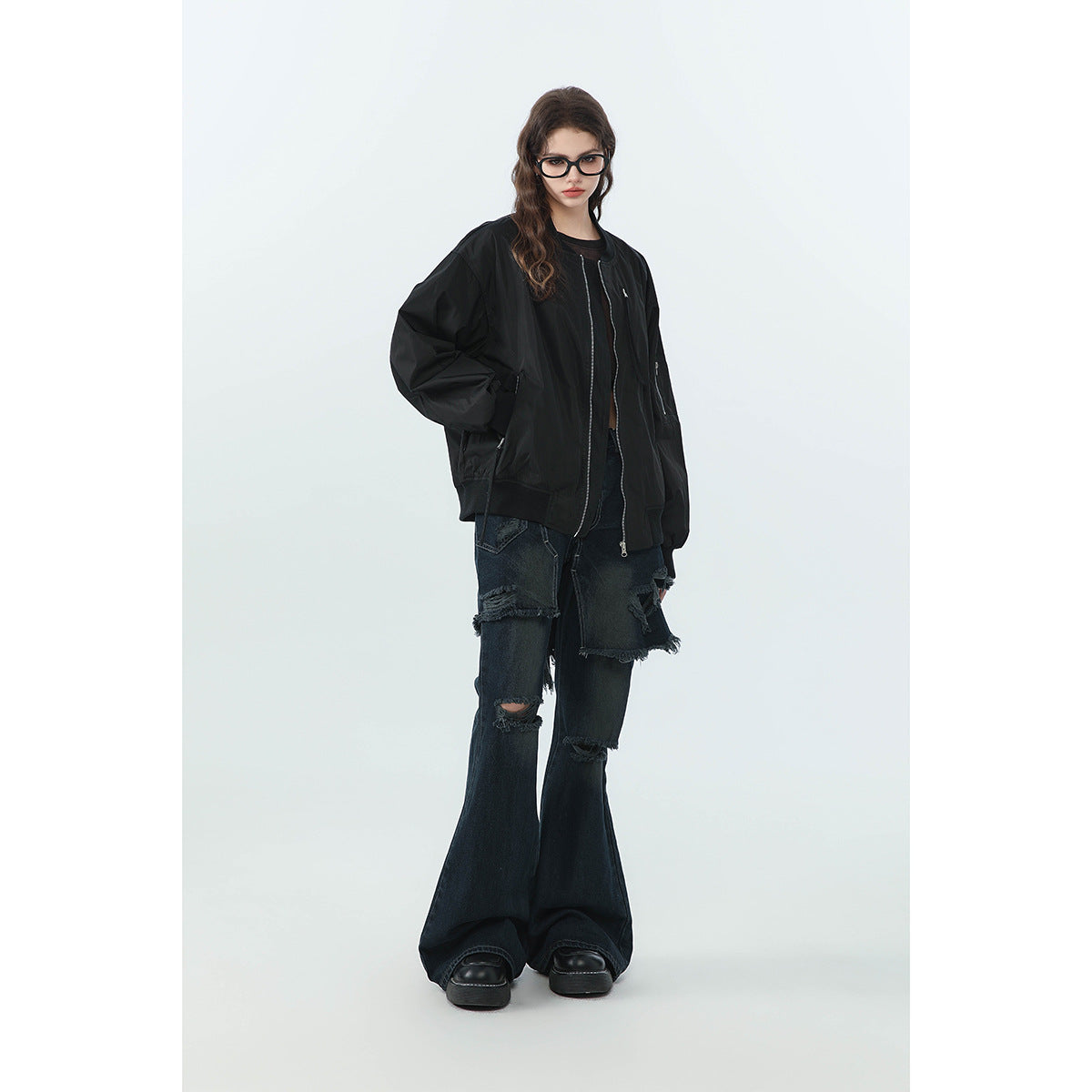 Women's Loose Baseball Collar Coat
