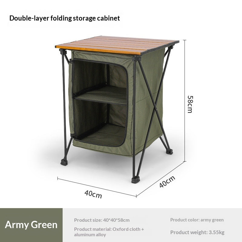 Outdoor Camping Folding Storage Cabinet Table