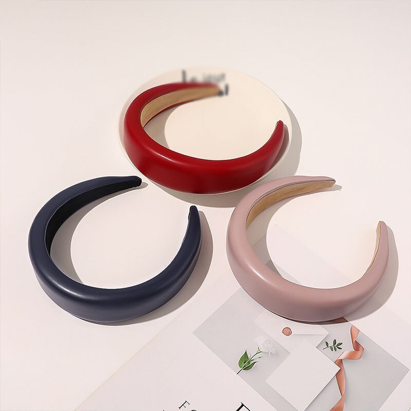 European And American Pu Leather Thickened Sponge Headband