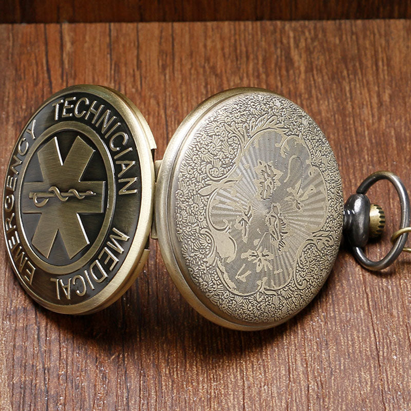 Vintage set victory red flag quartz pocket watch