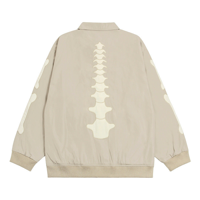Skull Bone Embroidery Jacket Men's And Women's Coats