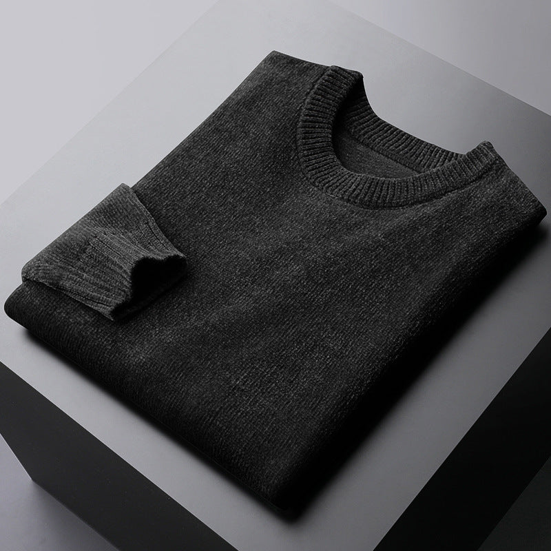 Langærmet sweater mænds efterår og vinter termisk hovedbeklædning halv rullekrave