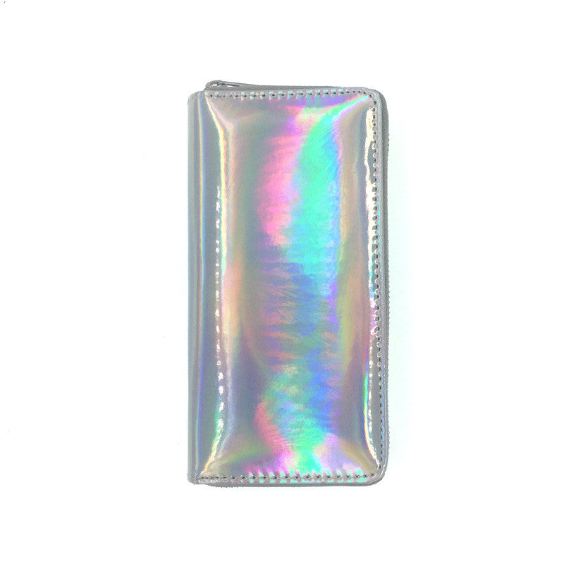 Eco-friendly Laser PU Long Wallet Student Card Case