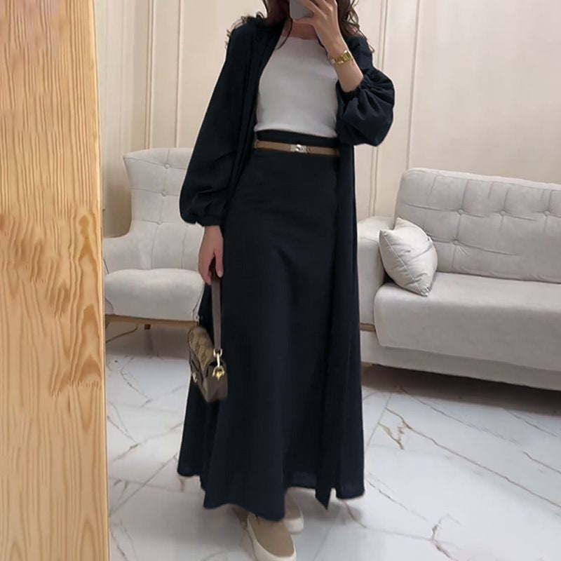 Stylish Casual Two-piece Long Skirt Set