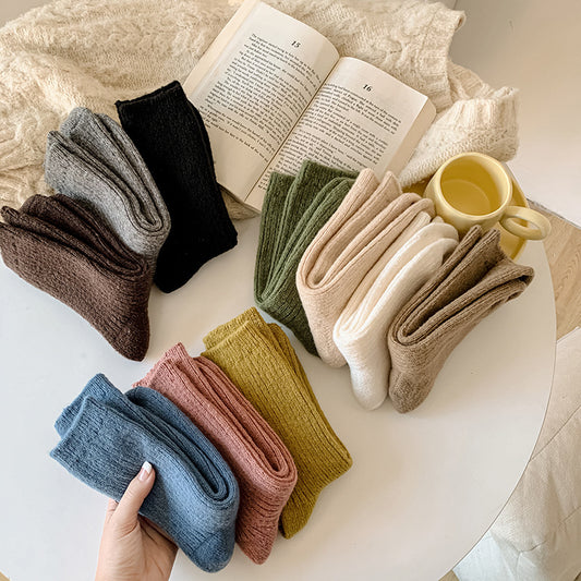 Solid-color Womens Socks Made From Cashmere