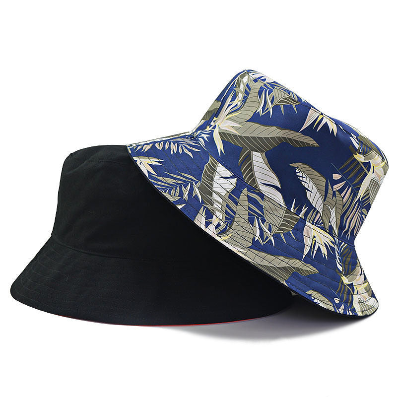 casual double face printed large sun hat