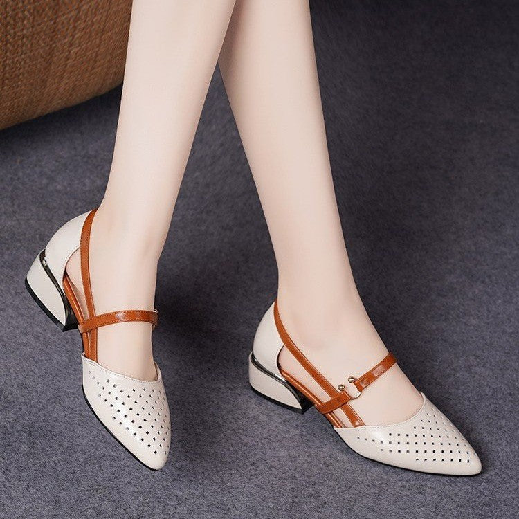 Women's Summer Low Heel Closed Toe Sandals