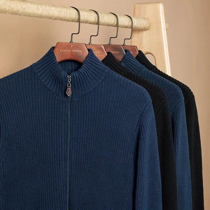 Forår Efterår Herre Cardigan Vinylon Sweaterjakke
