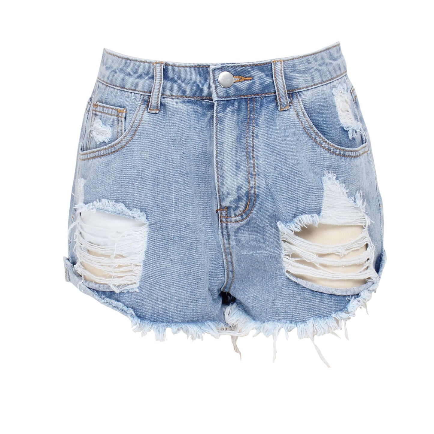 Fashion All-match Slim-fit Washed Ripped Denim